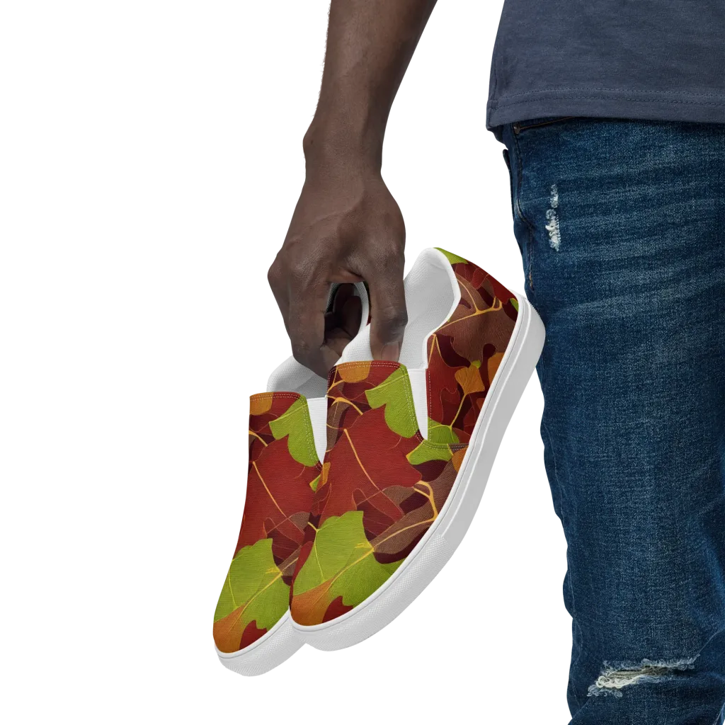 Ginkgo Grove on Men's Slip-On Canvas Shoes — Left Front