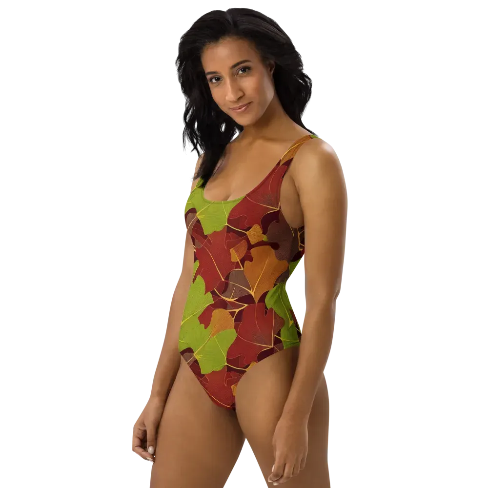 Ginkgo Grove on One-Piece Swimsuit — Left