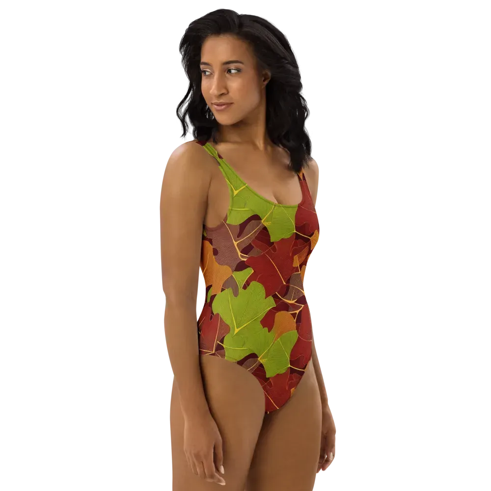 Ginkgo Grove on One-Piece Swimsuit — Right