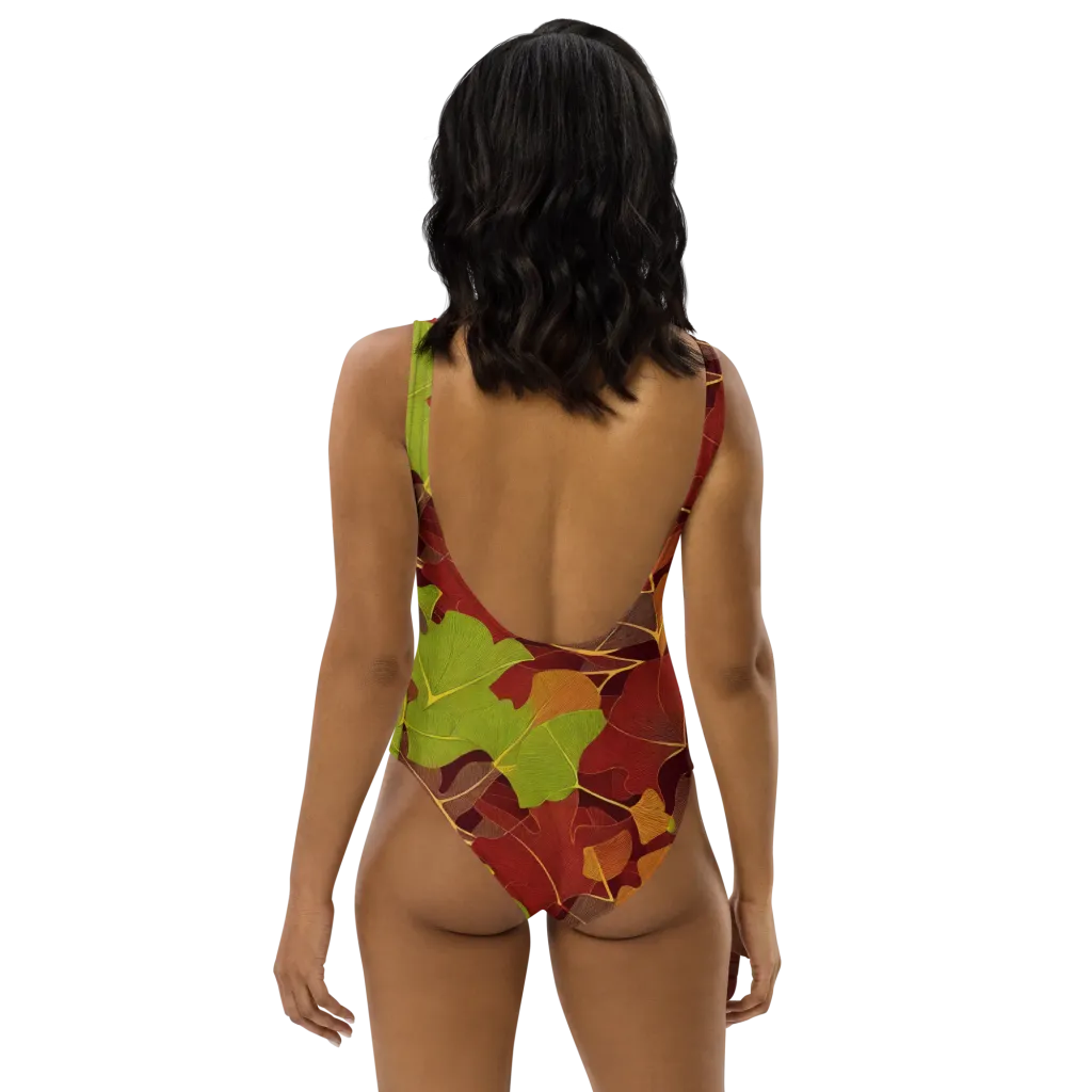 Ginkgo Grove on One-Piece Swimsuit — Back
