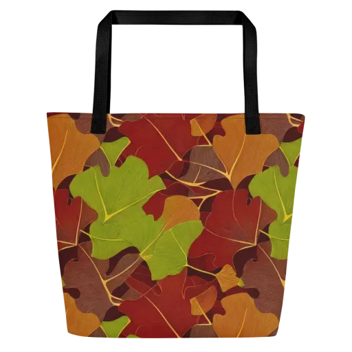 Ginkgo Grove on a Large Tote Bag W/ Pocket