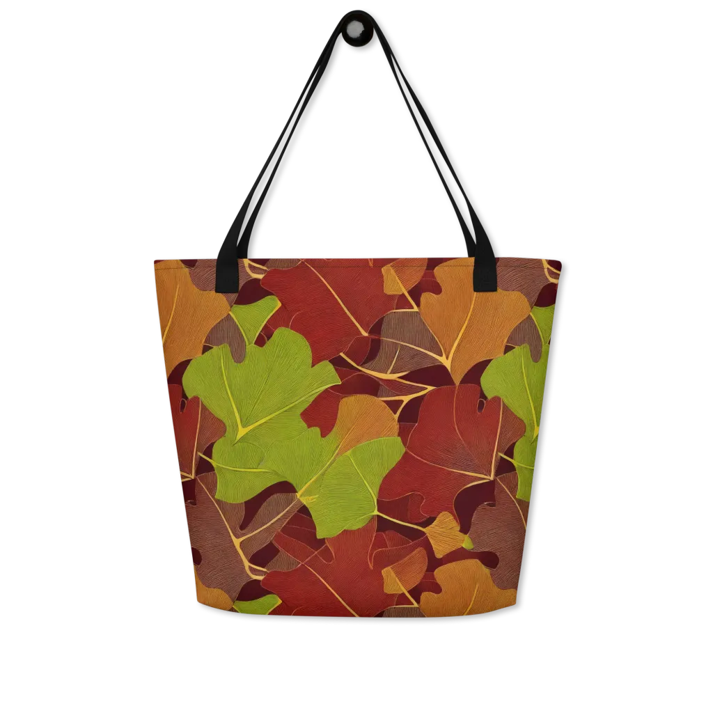 Ginkgo Grove on Large Tote Bag W/ Pocket — Front