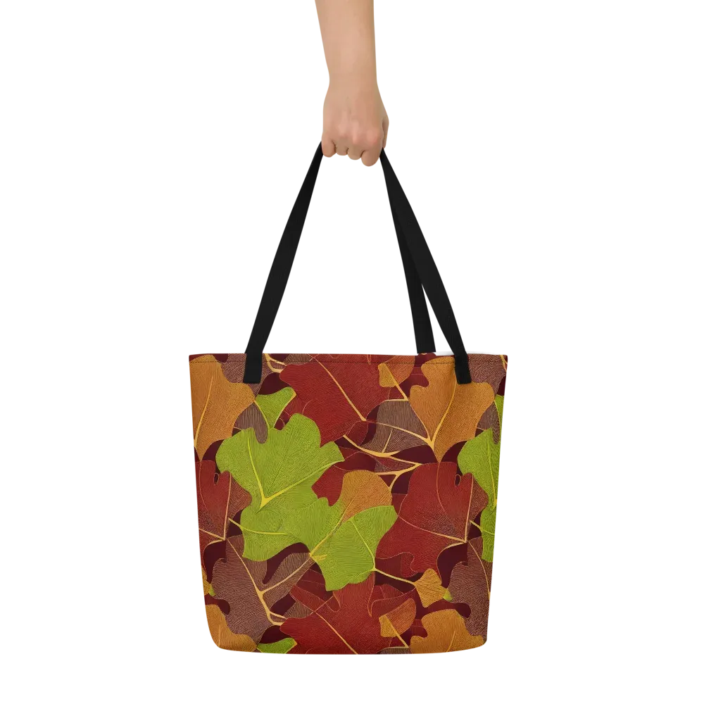 Ginkgo Grove on Large Tote Bag W/ Pocket — Front