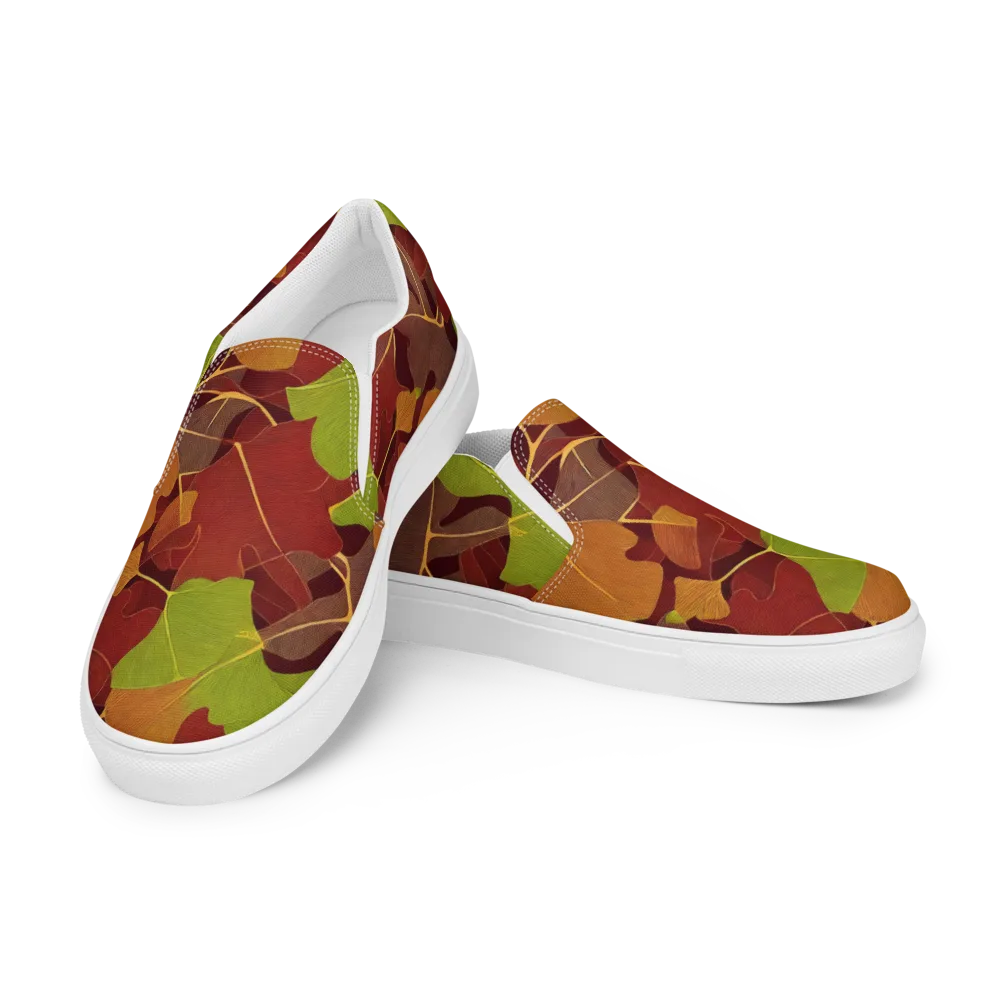 Ginkgo Grove on Women's Slip-On Canvas Shoes — Left Front