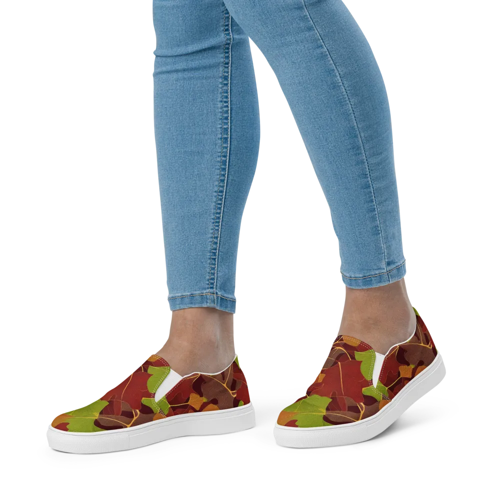 Ginkgo Grove on Women's Slip-On Canvas Shoes — Front