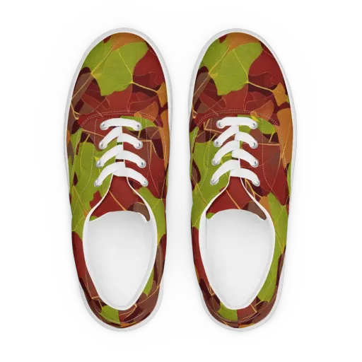 Ginkgo Grove on a Men's Lace-Up Canvas Shoes