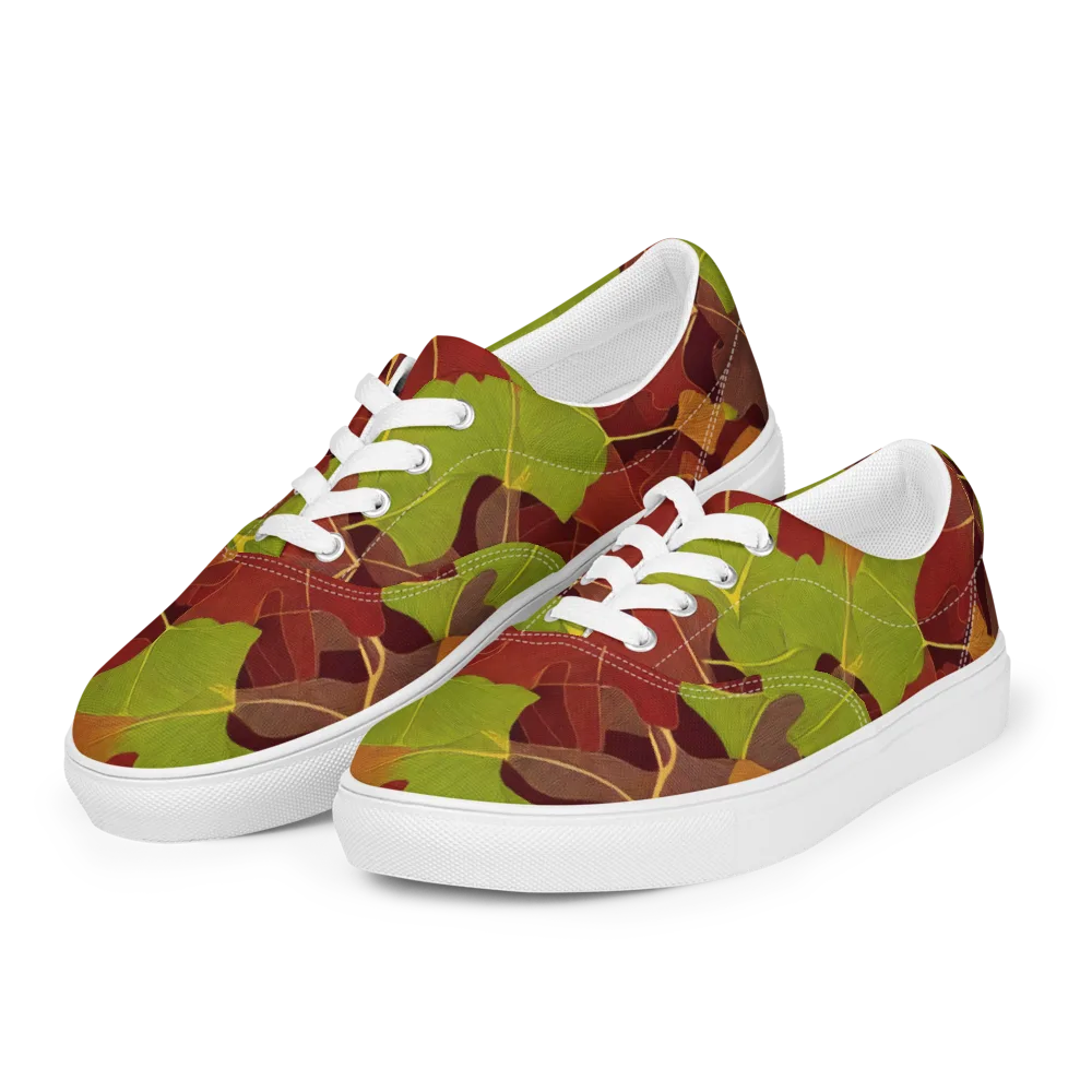 Ginkgo Grove on Men's Lace-Up Canvas Shoes — Left Front