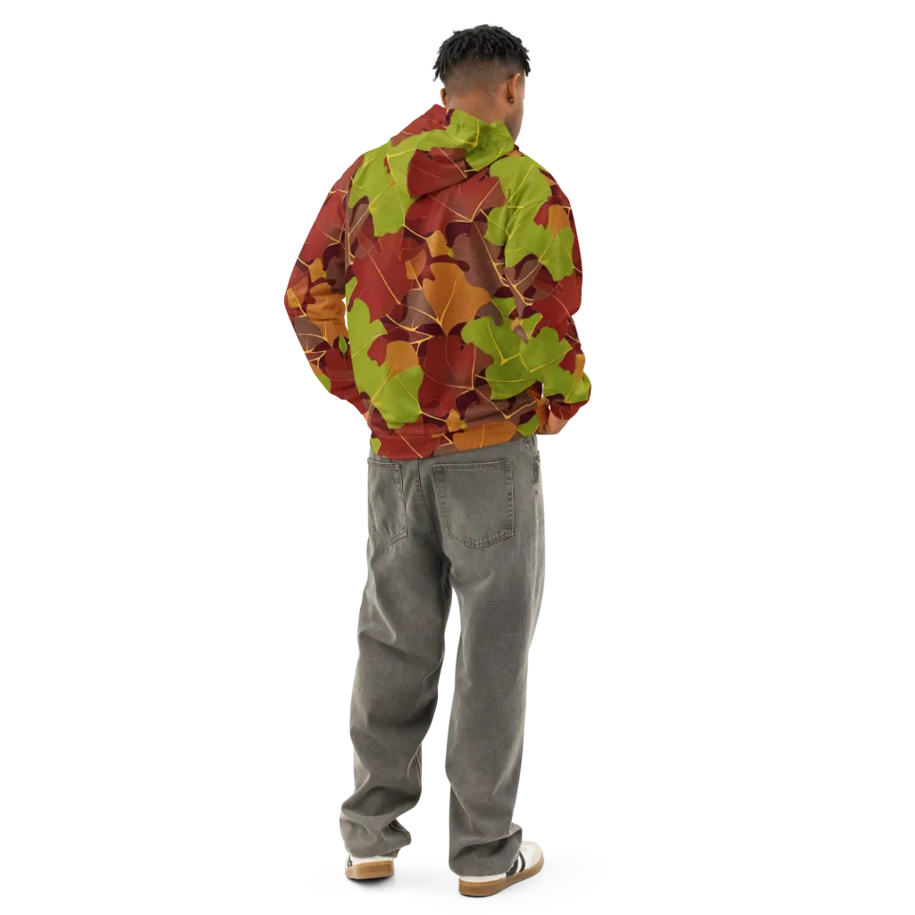 Ginkgo Grove on Cotton Hoodie — Back