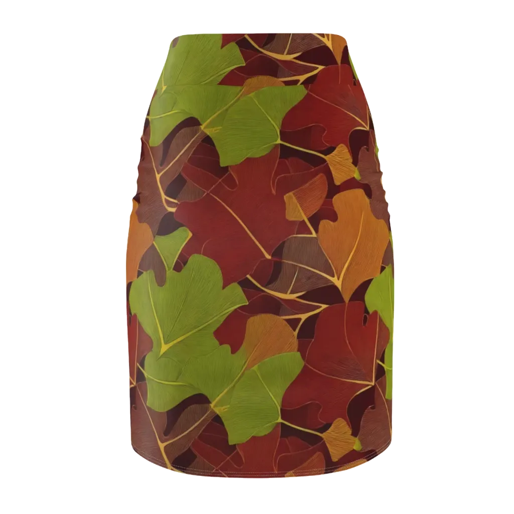 Ginkgo Grove on Pencil Skirt — Back