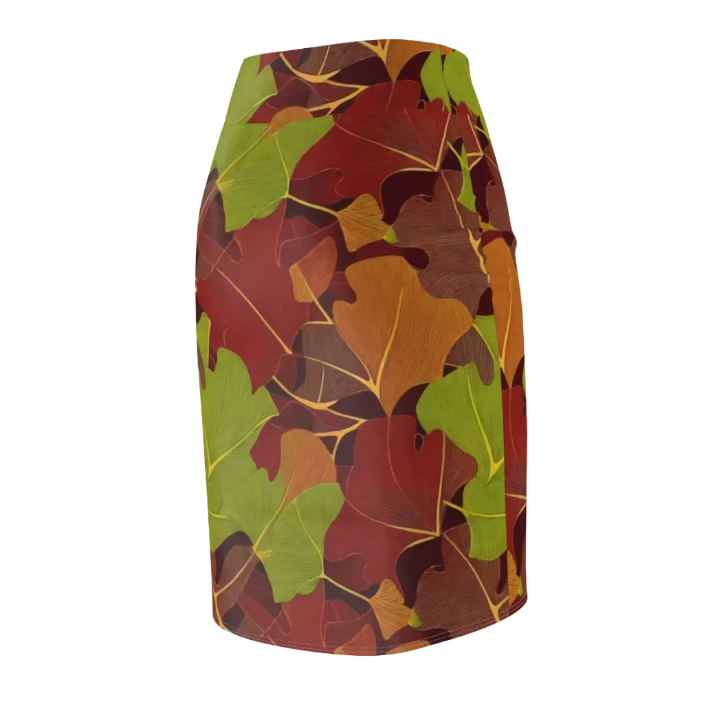 Ginkgo Grove on Pencil Skirt — Back Side