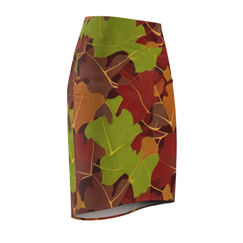 Ginkgo Grove on Pencil Skirt — Front Side