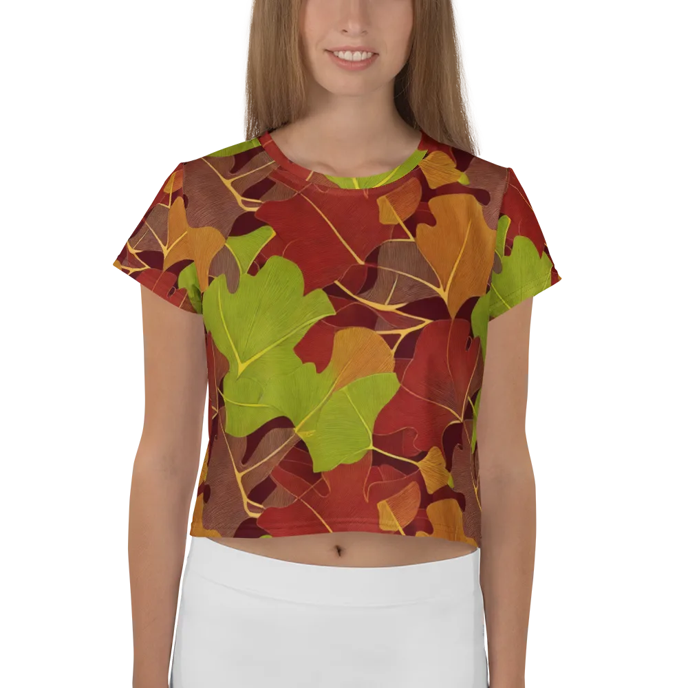 Ginkgo Grove on Crop Tee — Front