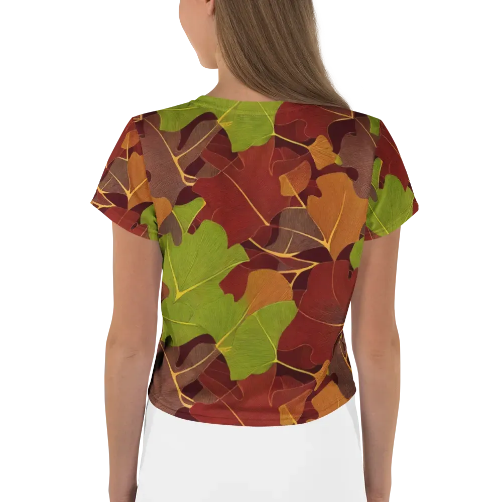 Ginkgo Grove on Crop Tee — Back