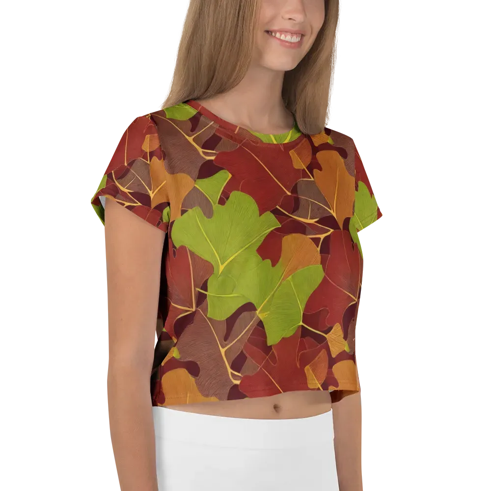 Ginkgo Grove on Crop Tee — Right