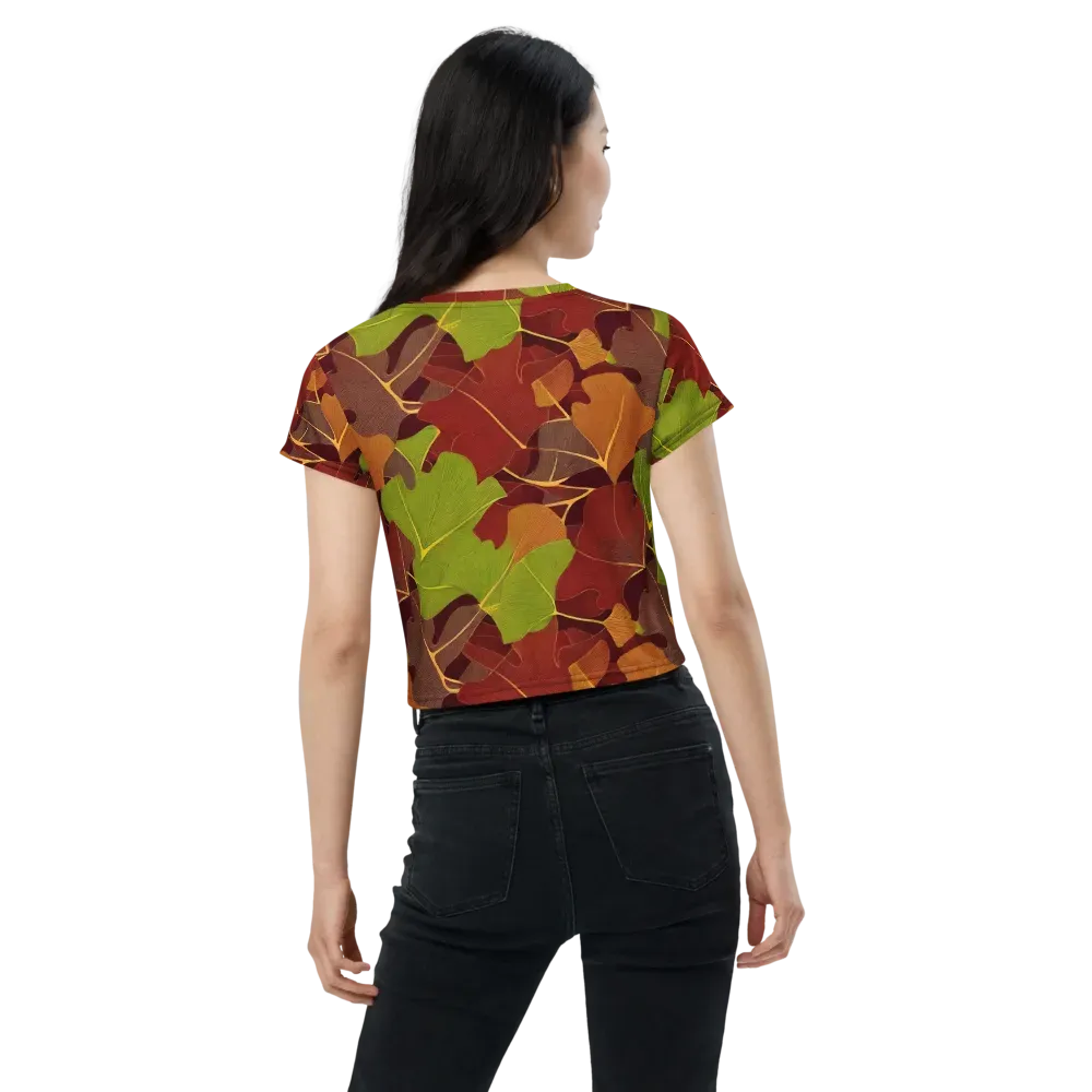 Ginkgo Grove on Crop Tee — Back