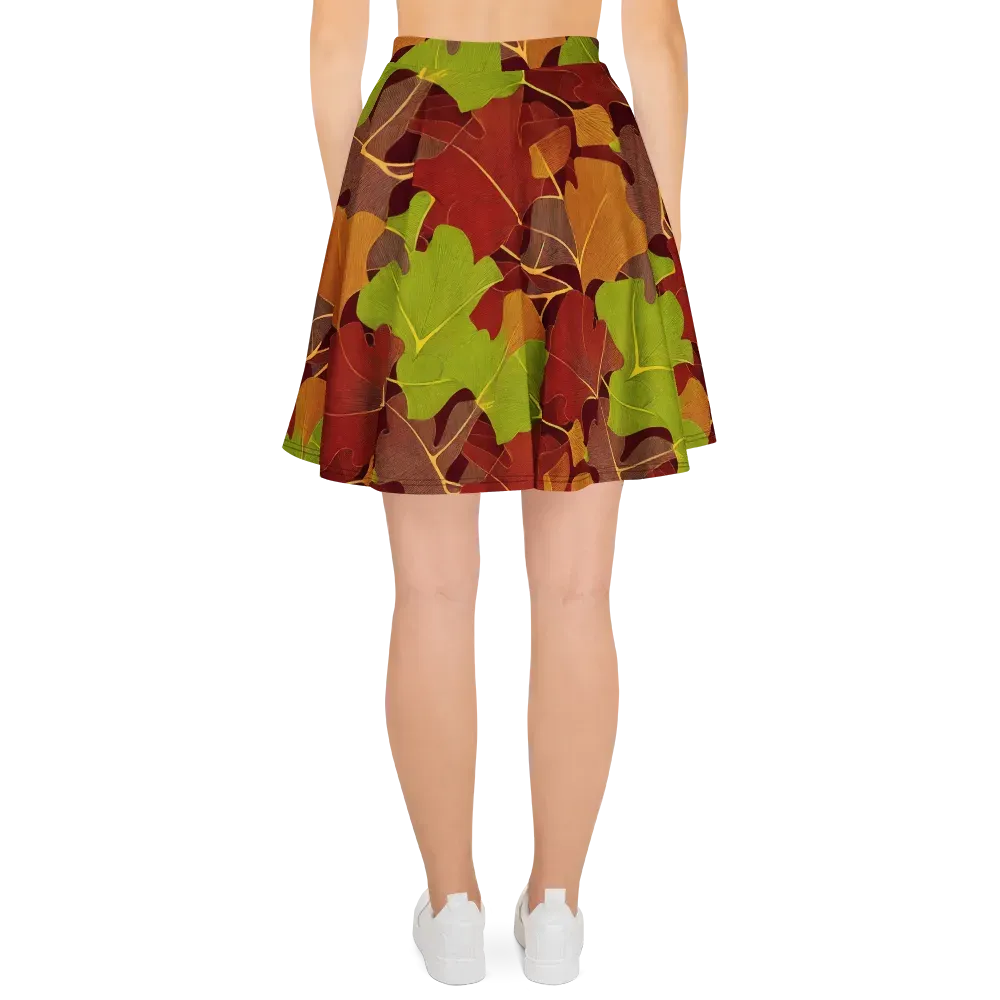 Ginkgo Grove on Skater Skirt — Back