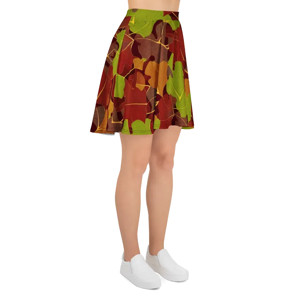 Ginkgo Grove on Skater Skirt — Right