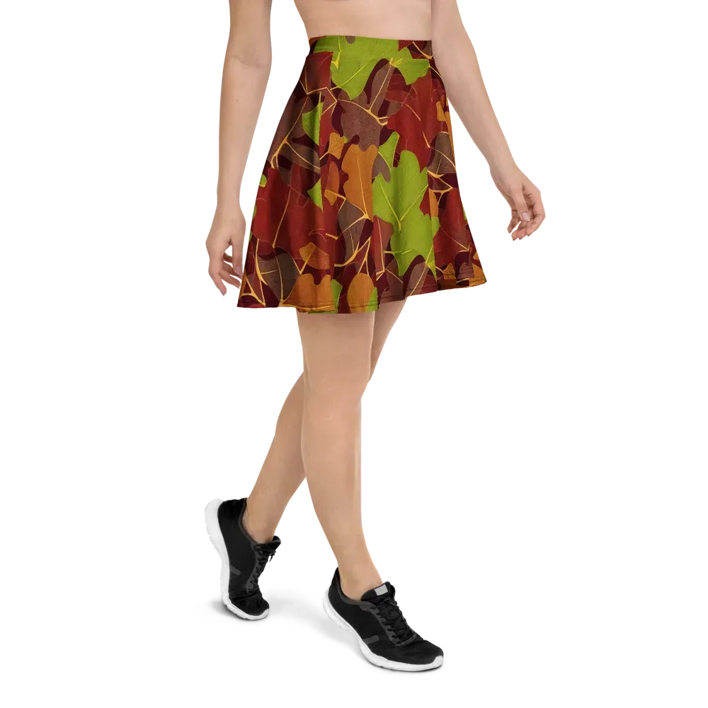 Ginkgo Grove on Skater Skirt — Right