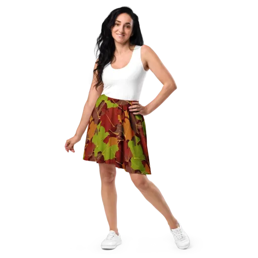 Ginkgo Grove on a Skater Skirt