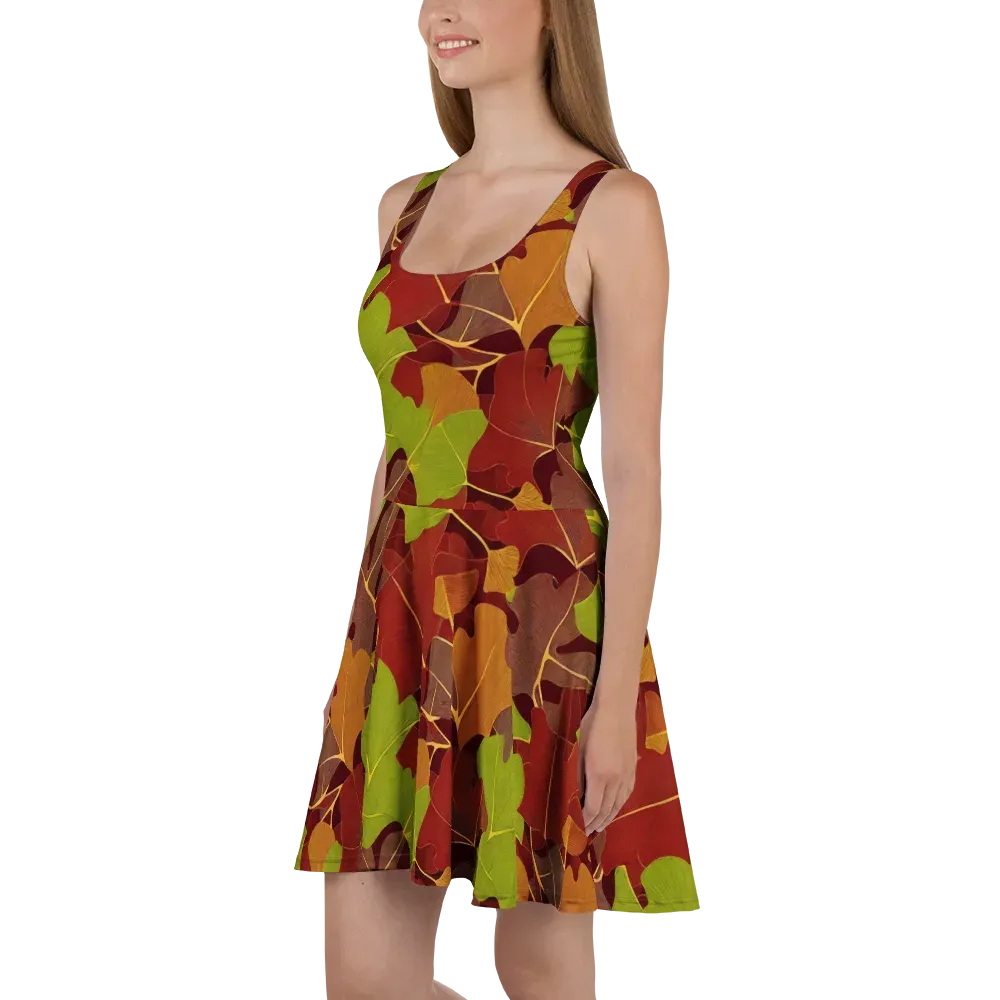 Ginkgo Grove on Skater Dress — Left