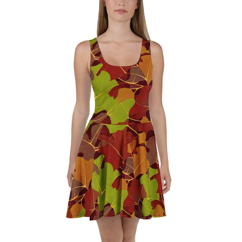 Ginkgo Grove on Skater Dress — Front
