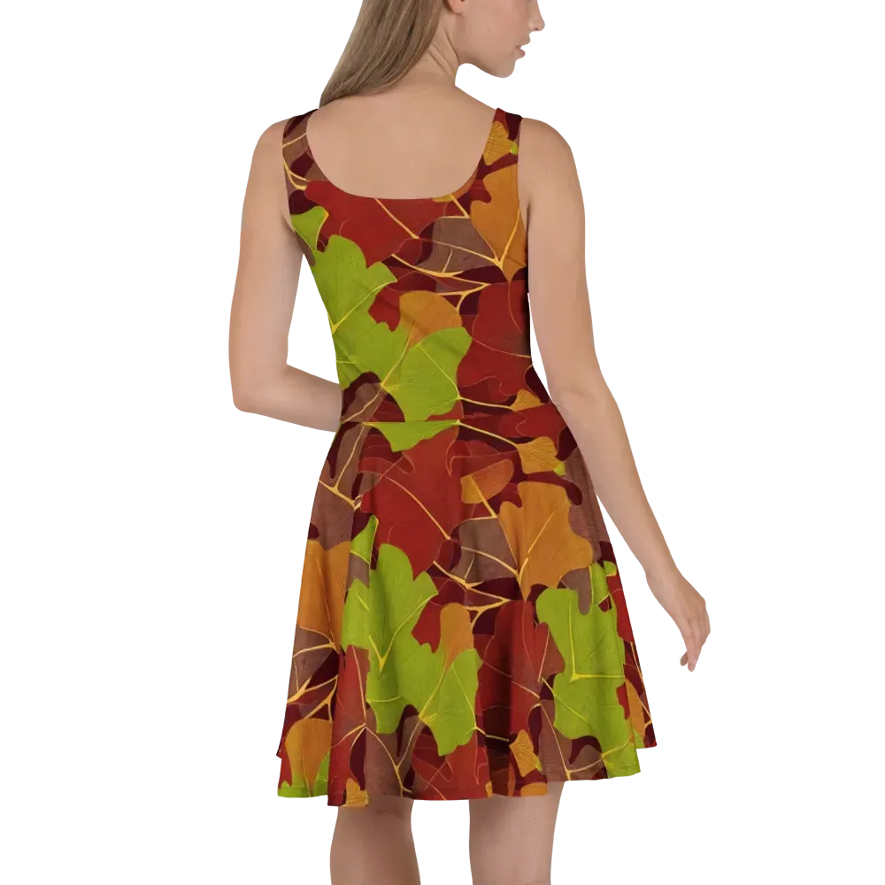 Ginkgo Grove on Skater Dress — Back