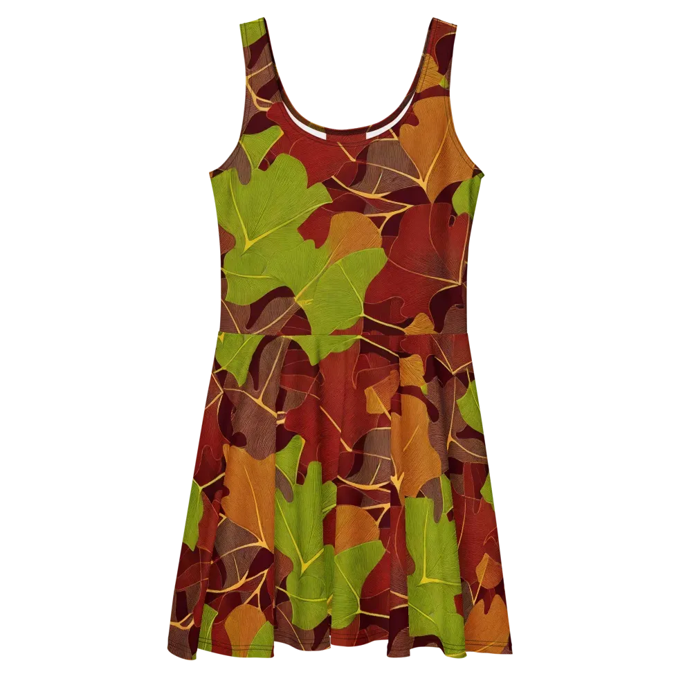 Ginkgo Grove on Skater Dress — Front