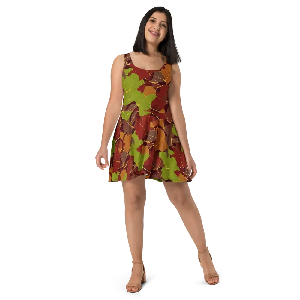 Ginkgo Grove on Skater Dress — Front