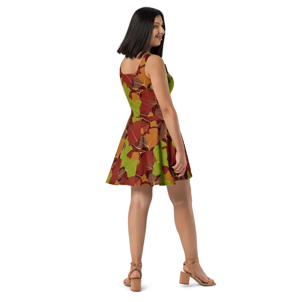 Ginkgo Grove on Skater Dress — Right
