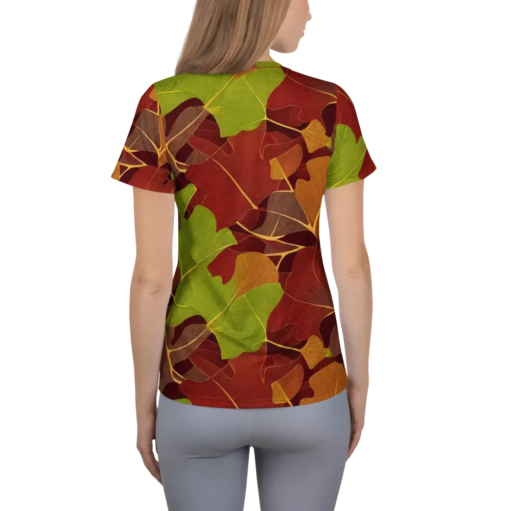 Ginkgo Grove on Women's Athletic T-Shirt — Back