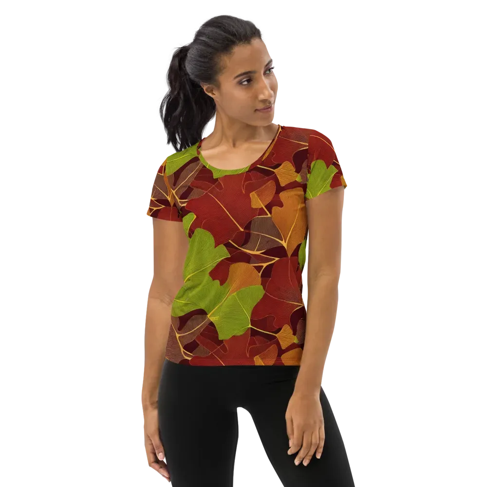 Ginkgo Grove on Women's Athletic T-Shirt — Front