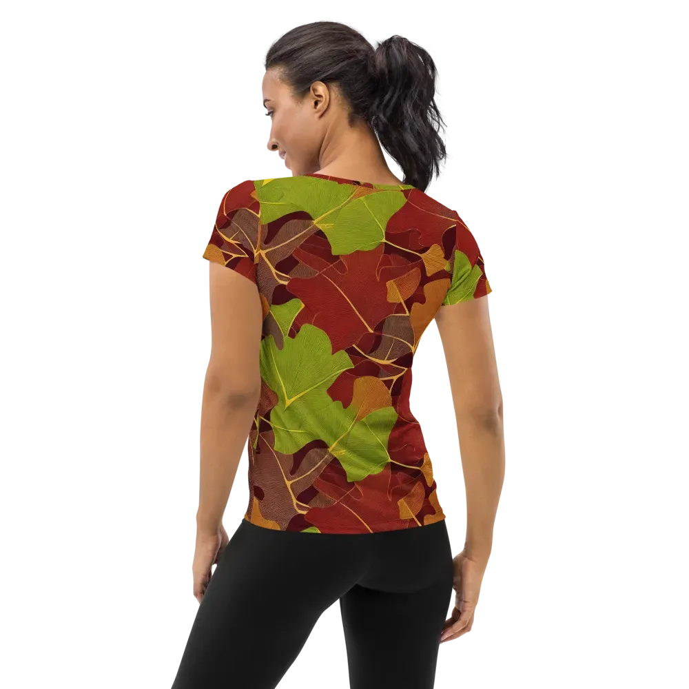 Ginkgo Grove on Women's Athletic T-Shirt — Back