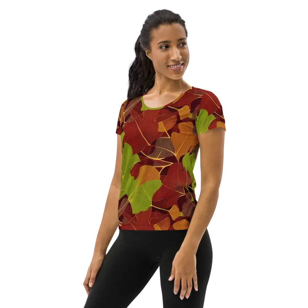 Ginkgo Grove on Women's Athletic T-Shirt — Left