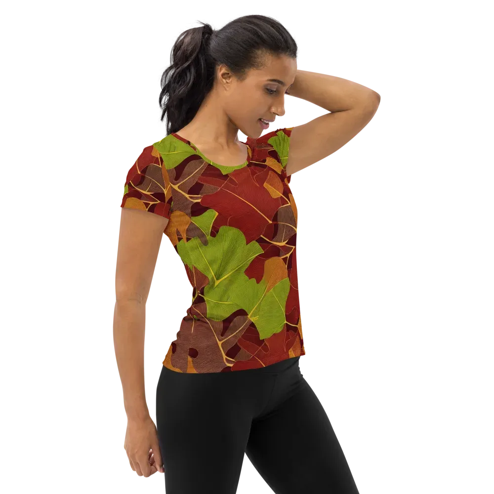 Ginkgo Grove on Women's Athletic T-Shirt — Right