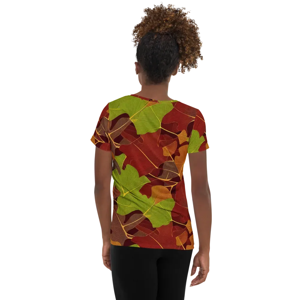 Ginkgo Grove on Women's Athletic T-Shirt — Back