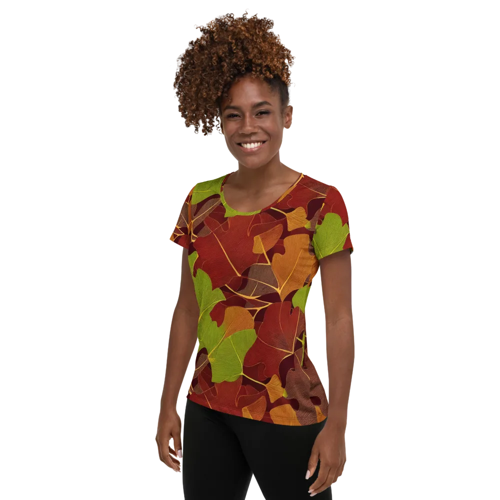 Ginkgo Grove on Women's Athletic T-Shirt — Left