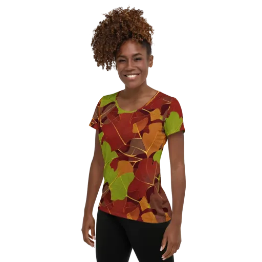 Ginkgo Grove on a Women's Athletic T-Shirt