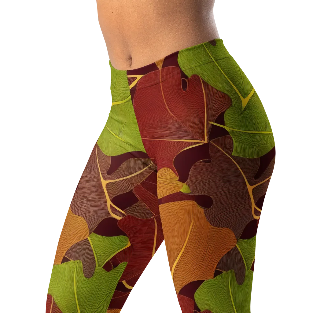 Ginkgo Grove on Leggings — Left Front