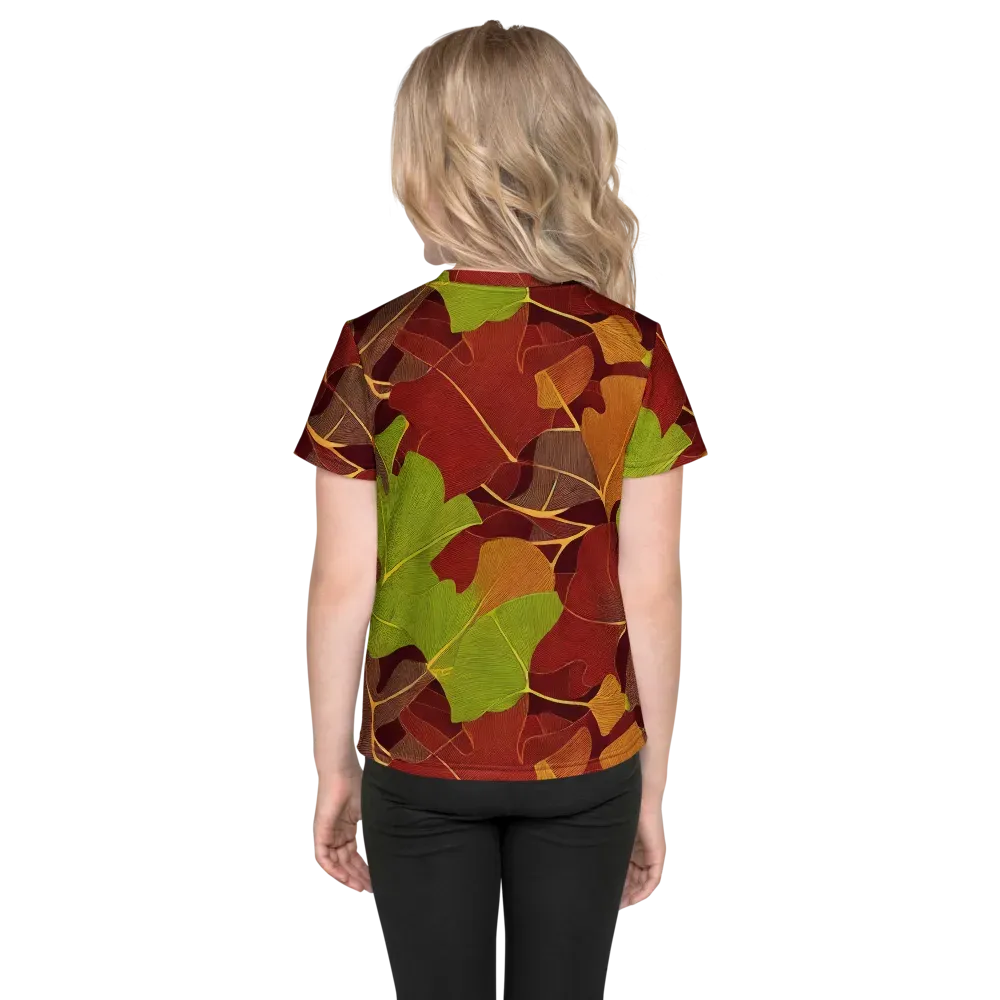 Ginkgo Grove on Kids Crew Neck T-Shirt — Back