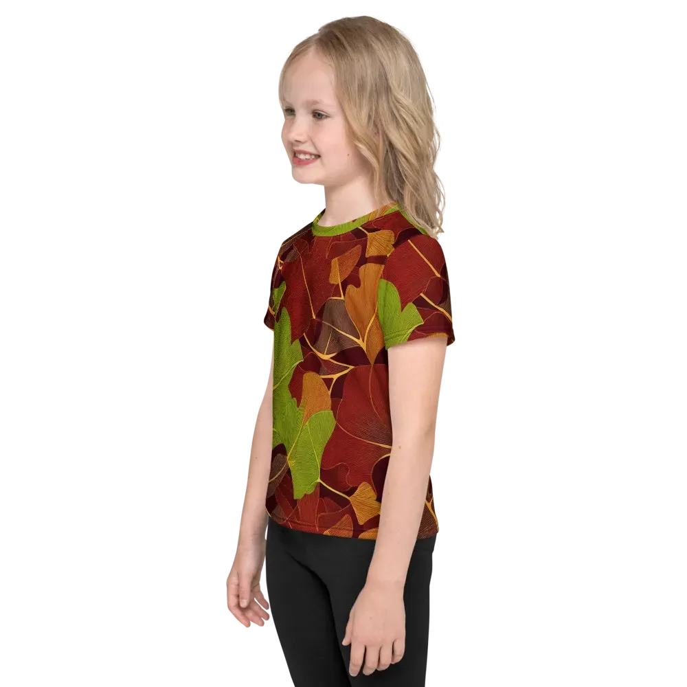 Ginkgo Grove on Kids Crew Neck T-Shirt — Left