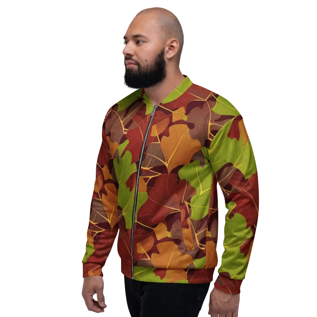 Ginkgo Grove on Bomber Jacket — Left
