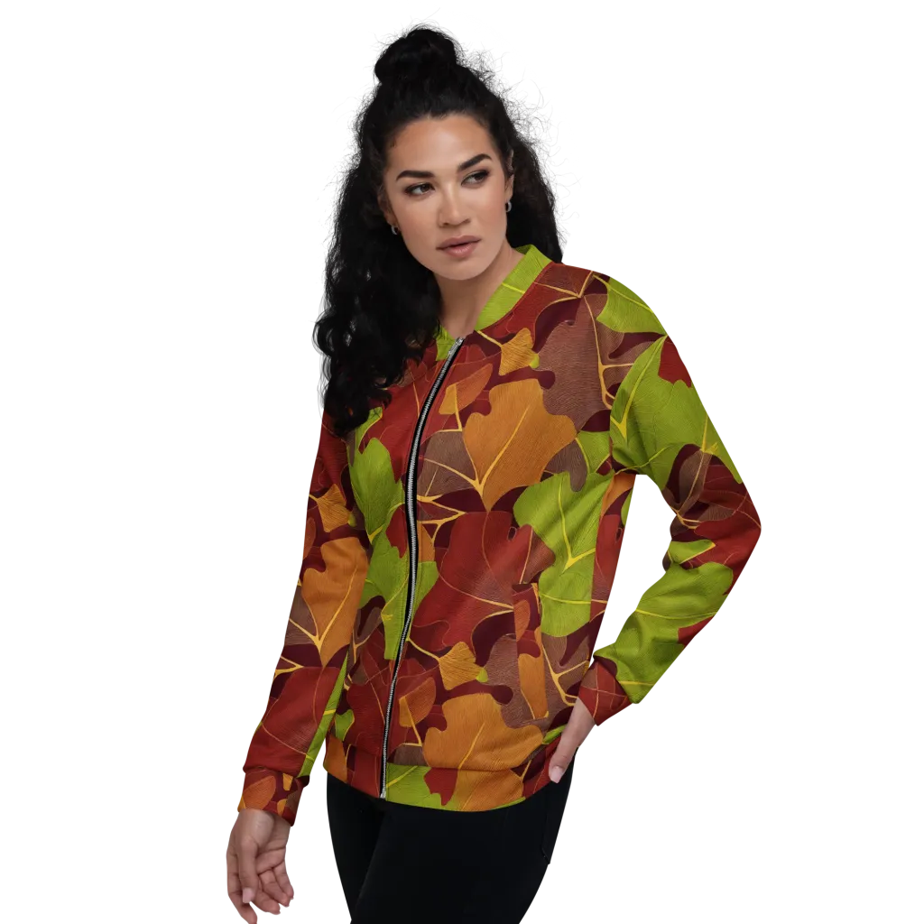 Ginkgo Grove on Bomber Jacket — Left