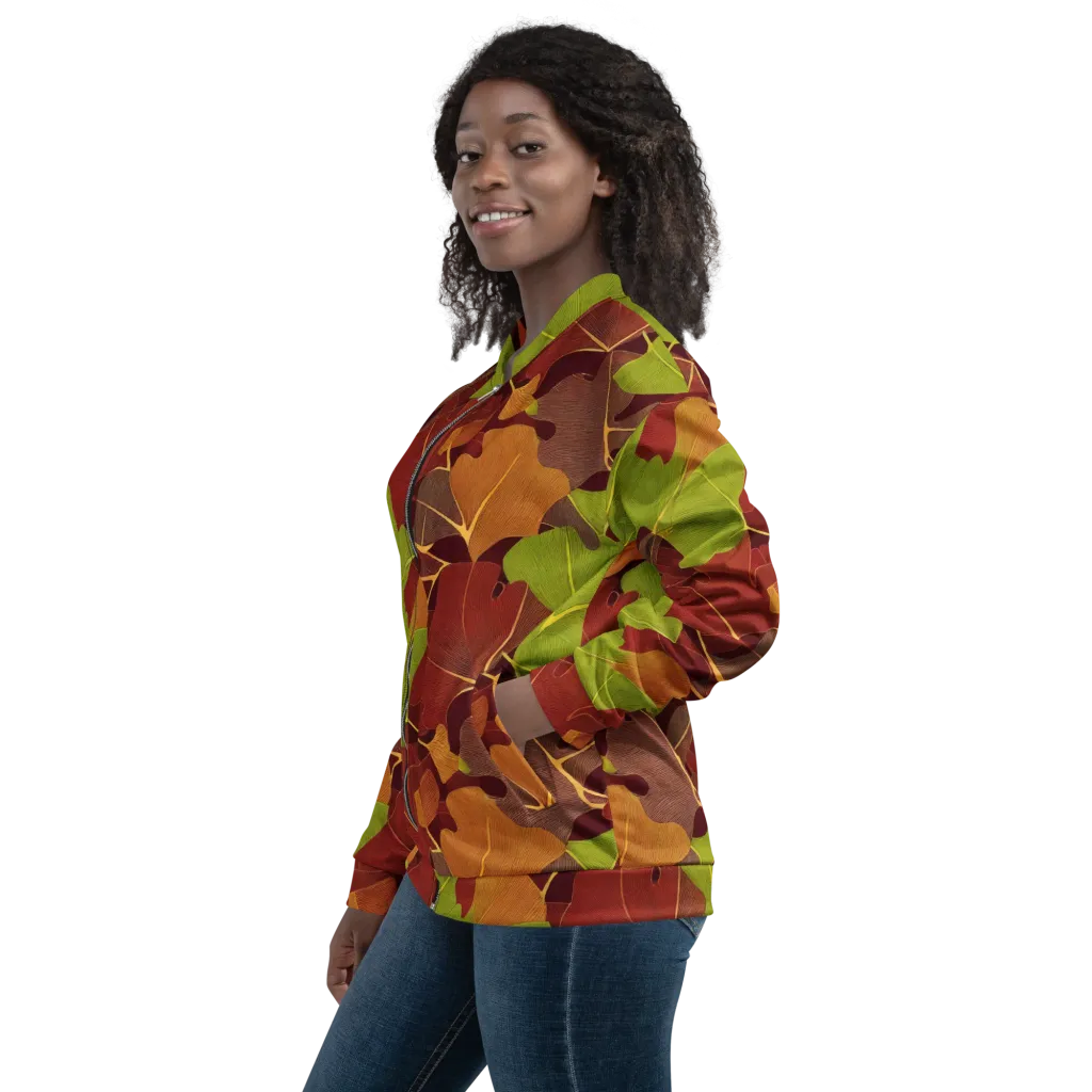 Ginkgo Grove on Bomber Jacket — Left