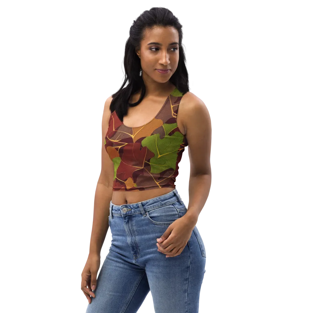 Ginkgo Grove on Crop Top — Left Front