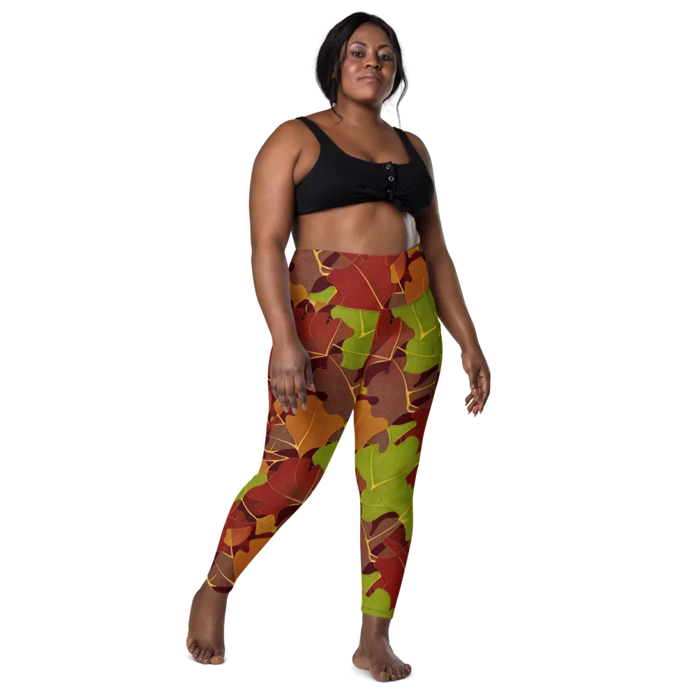 Ginkgo Grove on Leggings with Pockets — Front