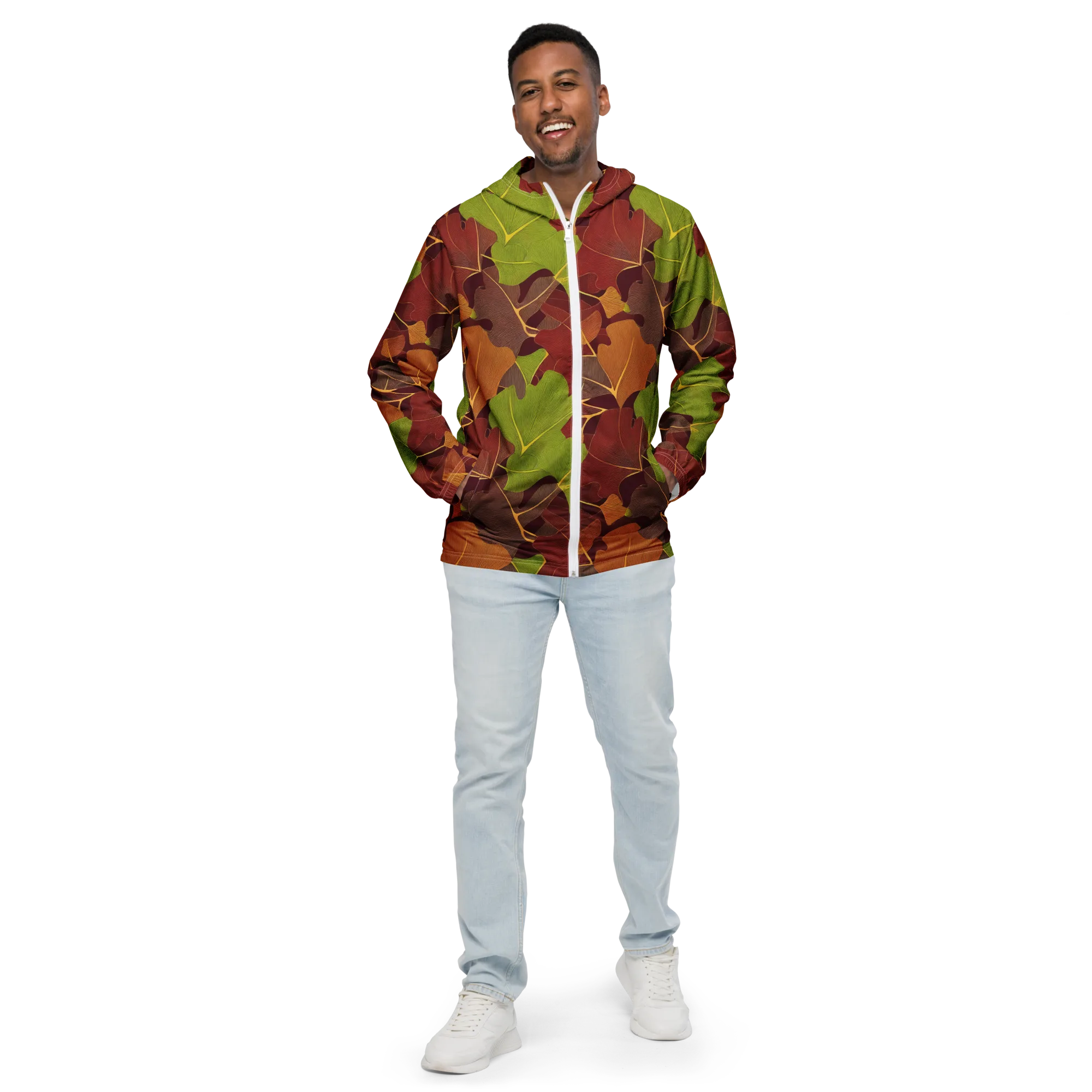 Ginkgo Grove on Men's Windbreaker — Front