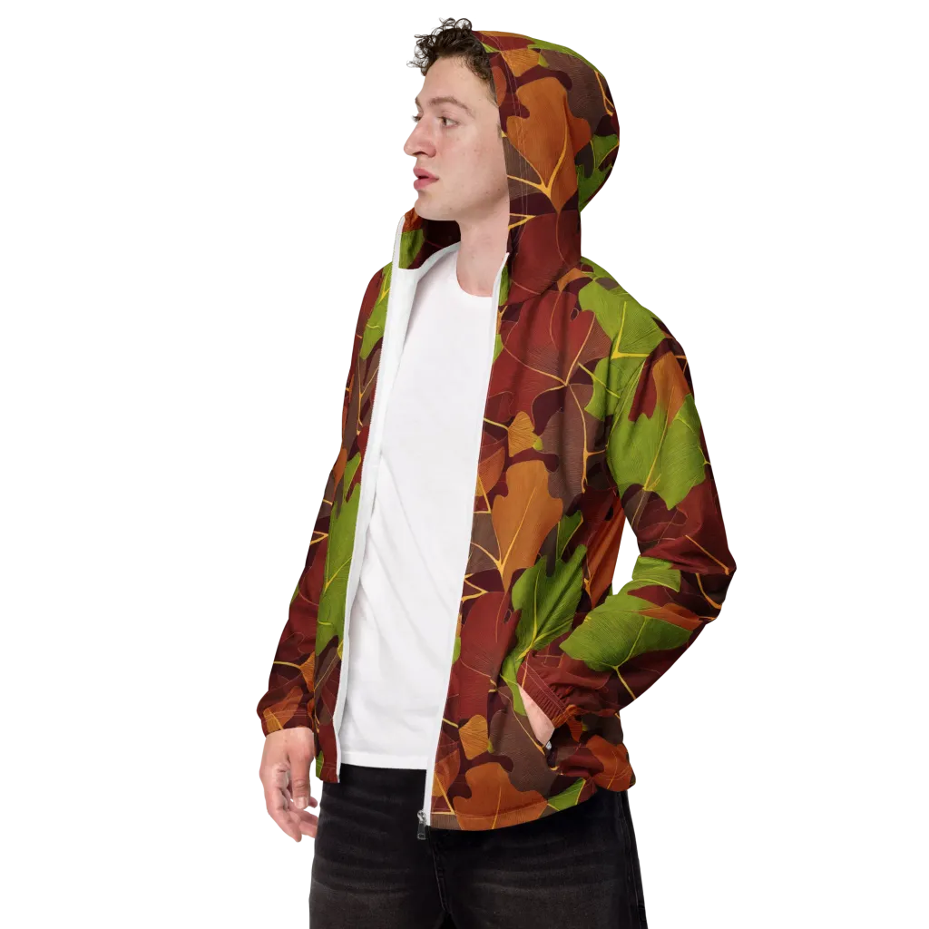 Ginkgo Grove on Men's Windbreaker — Left Front