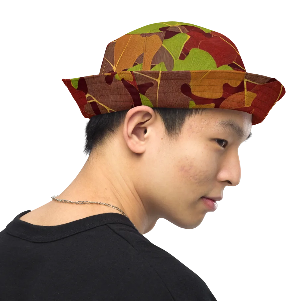 Ginkgo Grove on Reversible Bucket Hat — Right Outside