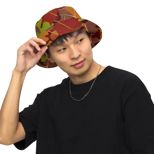 Ginkgo Grove on a Reversible Bucket Hat