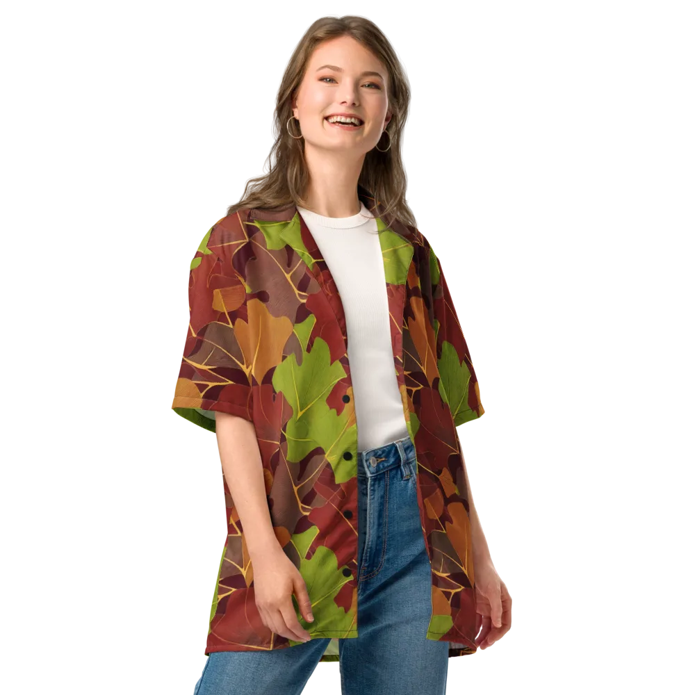 Ginkgo Grove on Button Shirt — Front